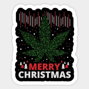 Weed Christmas Sticker